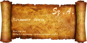 Szummer Anna névjegykártya