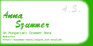 anna szummer business card